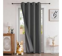 Joydeco Cortinas Termicas Aislantes Frio y Calor para Salon Dormitorio 1 Pieza 140x240cm Gris Oscuro, 100% Cortina Opaca de Aspecto de Lino con Ojales para Ventana Puerta Vestidor
