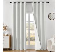 Joydeco Juego de 2 Paneles de Cortinas 100% Opacas de 84 Pulgadas de Largo, Cortinas Opacas para Ventanas de Dormitorio, Cortinas Blancas Marfil para Sala de Estar, Cortinas con Aislamiento térmico