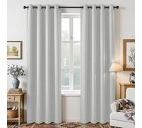 Joydeco Juego de 2 Paneles de Cortinas Blancas de 95 Pulgadas de Largo, 2 Cortinas largas con Aislamiento térmico Burg, Cortinas de oscurecimiento con Ojales para la Sala de Estar y el Dormitorio (52