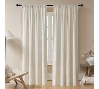 Joydeco Juego de 2 Paneles de Cortinas Bohemias Beige de 84 Pulgadas de Largo, Cortinas Bohemias Color Crema para Dormitorio y Sala de Estar, Cortinas rústicas semitransparentes de Granja súper