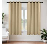 Joydeco Juego de 2 paneles de cortinas opacas de 63 pulgadas de largo, 2 cortinas largas con aislamiento térmico burg, cortinas de oscurecimiento con ojales para ventanas de dormitorio y sala de estar