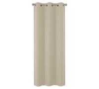 Joydeco Tamaño Personalizado Cortina Dormitorio Salon Opaca con Ojales 1 Pieza, Beige Claro