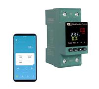 JOYELEC Smart Wifi Electric Consumption Energy Meter，63A,AC230V Single Phase DIN Rail Color LCD Digital Meter,Automatic Leakage Protection Switch,Electric Power Consumption Monitor, APP Remote Control