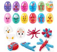 JOYIN 12 Piezas Huevos de Pascua Prellenados con Juguete Antiestrés de Espuma, Lindos Juguetes Antiestrés de Espuma como Relleno para Búsqueda de Huevos de Pascua, Relleno de Cesta, Recuerdo de Fiesta