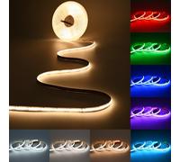 JOYLIT Tira LED COB RGBCCT 24V 10 Metros Interior, 5 En 1 2700-6000K Blanco Regulable + RGB Cambio de Color, 840LEDs/M Strip LED Sin Puntos Luz Multicolor para Dormitorio y Fiestas (Solo La Luce)