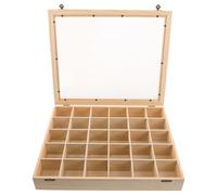 JOYOFREELY Caja de Madera Clásica para Minerales con 30 Compartimentos, Organizador Protector para Piedras y Muestras Científicas, Adecuado para Decoración del Hogar
