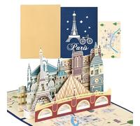 joyoldelf Tarjeta Felicitacion Viajar Pop Up - Postal CumpleañOs 3D, Tarjeta Despedida, Regalos Para Viajeros, Atracciones Famosas Para Visitar, Ideal Para Amigos, Salidas, Jubilacion (París)