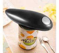 JoyousMall Abrelatas eléctrico automático suave para borde, manos libres, para personas mayores con artritis, herramienta de cocina de un solo toque, color negro