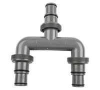 JoyousMall Adaptador de manguera de piscina de 38 mm a 32 mm, para sistema de piscina intex, conector T para kit de derivación de calentador de piscina, plástico gris de 3 vías y accesorio de acero