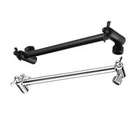 JoyousMall Brazo de ducha ajustable de 11 pulgadas, extensión de latón con juntas giratorias antifugas, extensor de cabezal de ducha de alta presión para baño, color negro