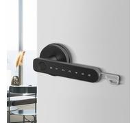 JoyousMall Cerradura inteligente para manija de puerta de huellas dactilares con aplicación Tuya, cerrojo electrónico abierto de un solo agarre con contraseña y acceso a tarjeta para seguridad del