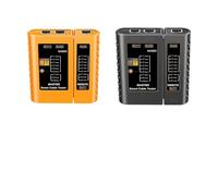 JoyousMall Comprobador de cable de red multifuncional para líneas telefónicas RJ45 LAN y RJ11, diseño dividido con modos de doble velocidad, detección de cable blindado, negro/naranja