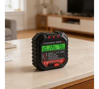JoyousMall Comprobador de enchufes con función RCD, CAT II 300 V, con pantalla LCD e indicadores LED para un diagnóstico rápido de cableado, color negro