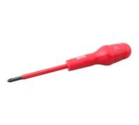 JoyousMall Destornillador aislado de 1000 V con clasificación VDE, punta de acero al cromo vanadio con mango ergonómico PP+TPR para electricistas trabajos de alto voltaje, rojo