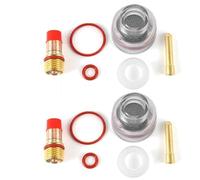 JoyousMall Juego de 12 boquillas de soldadura TIG para lente de gas y copa de vidrio para WP-17/18/26, juego de boquillas resistentes al calor con tamaños de 1,6 mm y 2,4 mm