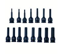 JoyousMall Llave de casquillo, adaptador de llave de vaso M5-M19 de 3 pulgadas y 1/2 pulgada, enchufe de destornillador de 12 puntos para destornillador de impacto