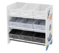 Joyz Estantería Infantil 62,5x29,5x60 cm Blanco Mueble con 3 Compartimentos y 9 Cajas de Tela no Tejida Extraíbles Baúl Organizador Juguetero Multifuncional para Habitación de Niños