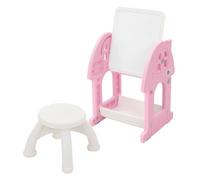Joyz Juego de Mesa con Pizarra y Silla Rosa-Blanco Infantiles a Partir de 3 Años Conjunto de Muebles de 2 Piezas HDPE para Actividades Recreativas Mobiliario para Habitaciones de Niños/as