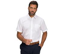 JP 1880 Camiseta para Hombre de Tallas Grandes para Hombre de la L-8XL, para Negocios, no Necesita Planchado, Cuello Kent, Media Manga, Ajuste cómodo, hasta 8XL, Color Blanco Nieve 5XL 804891200-5XL,