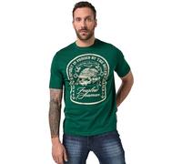 JP 1880 Camiseta para Hombre Jp1880, Media Manga, Estampado en el Pecho, hasta 8 XL, Verde Medio, XL