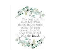 JRBJWYVV Inspirational Gift Helen Keller Quote Print The Best Things Cannot Be Seen or Touched But Felt with Heart(Unframed,08x12inch(20x30cm))