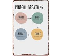 JRBJWYVV Vintage Mindful Practice Aluminum Metal Sign for Creating a Calm Corner in Home or Office 8 X 12 in