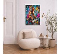JRISEMECY Cuadros De Arte De Pared Dj Punk Gorila - Imágenes Cuadros Pintura Animales Geniales Del Hip Hop Para Decoración Salon Dormitorio, Negro Modernos Pósters De Lienzo, Sin Marco, 80X120Cm