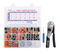 JRready ST6307 Deutsch - Kit de herramientas de crimpado de conectores DTM de 2, 3, 4, 6, 8 y 12 pines, conectores eléctricos automotrices con crimpadora JRD-DT1, tamaño 20, contactos sólidos, calibre