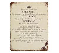 JRXFXEKW Accept the Things I Cannot Change Metal Tin Sign 8 X 12 in Serenity Prayer Wall-Art for Entryway Hallway