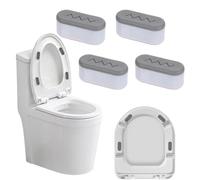 JRYXDS 4 Piezas Tope de Asiento de Inodoro Autoadhesivos con TPU Antirruido, Reducen Holguras y Golpes, Adecuados para Superficies de Vidrio y Cerámica, Blancos, 4.5 x 1.8 x 2 cm