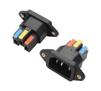 JSADZKJ IEC C14 Enchufe sin Soldadura para Montaje en Panel,Toma de Corriente con módulo de Entrada C14 de 10A y 250V,Adaptador de Enchufe C14 para ordenadore y servidore 2 Piezas (Negro)