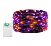 Jsdoin Cadena de Luces,5M 50 LED Guirnalda Luces, para Navidad, Habitacion, Fiesta, Jardín, Bodas, Compleaños Luces interior de Hadas (Naranja + Morado, 2 Pieza 5M50Leds)