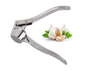 Jsdoin Prensa de Ajo Profesional, Picadora de Ajo y Trituradora de Jengibre de Alta Resistencia, Pelador y Exprimidor Manual, Fácil de Limpiar y Usar, Utensilio de Cocina Duradero