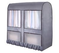 JSFYJZYZ Fundas Ropa Armario Perchero Grande Funda Ropa con Tapa Perchero Funda Burro Ropa con Tapa Inferior Cerrada(Gray,150x150x50cm/59x59x19in)