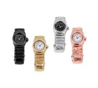 JSGHGDF Colección de relojes en miniatura, 4 piezas de relojes de aleación a escala 1:12 para accesorios de exhibición, modelos de casa, relojes en miniatura