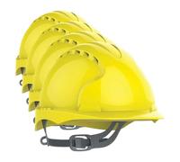 JSP Casco EVO 2 Visera Media con ventilación y Ajuste deslizable Amarillo (AJF030-000-200) (Paquete de 4)