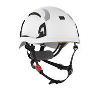 JSP EVO Alta DUALSWITCH Casco de Seguridad Industrial - Trinquete de Rueda - Ventilado - Blanco - CR2 - Barboquejo de 4 Puntos - para Altura, Maquinaria Pesada y Obra - EN 12492, EN 397 y EN 50365