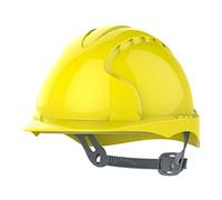 JSP EVO2 Casco de Obra, No Ventilado, Trinquete Deslizante, Amarillo