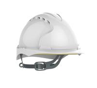 JSP EVO2 Casco de Seguridad - Trinquete Deslizante - Ventilado - Blanco - Arnés Ajuste - Casco de Obra Homologado HDPE - para Obras, Carreteras, Ingeniería y Mantenimiento Industrial - EN 397