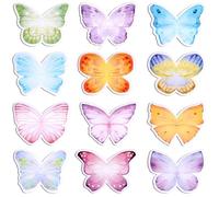 JSRQT 12 Piezas Notas Adhesivas de Mariposa Acuarela, Linda Notas Autoadhesivas Pequeña, Blocs de Notas Autoadhesivos Extraíble Sticky Note para Escuela Oficina Plan Recordatorio Material de Papelería