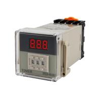 JSS20-48AMS DC12V DC24V AC220V AC380V LED pantalla Digital programable relé de tiempo con Base de enchufe temporizador de retardo 0,01 S-999H temporizador 1 Uds(AC 220V)