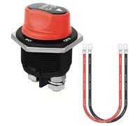 Jtron Interruptor de batería para motocicleta, interruptor de batería de 12 V, mini con cable 6 AWG 50 cm, para Marine Boat Caravan Car Vehicles Yacht Bus (200 A)