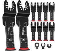 JTWEB 10 hojas de sierra oscilantes multiherramienta bimetal cambio rápido | Cuchilla curvada para clavos de madera, tornillos de metal, repuesto universal, profundidad de corte de 2 3/4 pulgadas