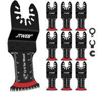 JTWEB Hojas de sierra oscilantes de dientes japoneses de madera, 10 cuchillas multiherramienta con borde de arco para madera, plástico, hoja de herramienta oscilante eléctrica, kits de cuchillas