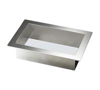 JTWWDM Cubeta Basura Empotrada Blanca para Encimera, Contenedor Basura Oculto en Encimera con Tapa Perforada Caída Directa, Conducto Residuos Incorporado Acero Inoxidable,Brushed,Lid