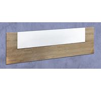 JUANIO Cabecero Doble de Color Roble Cambrian/Blanco - Longitud 160 x Profundidad 1,9 x Altura 45 cm