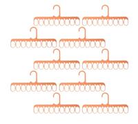 Juankrynord Paquete de 10 perchas de plástico con múltiples orificios, diseño ondulado naranja (10 piezas)