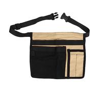 JUANQIAPAS Delantal de Cintura para Herramientas de jardinería con múltiples Bolsillos, Tela Oxford, cinturón Ajustable para Herramientas de jardinería. (Caqui y Negro)