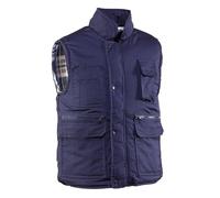 Juba Chaleco multibolsillos 80% poliéster/20% algodón, Forro interior polar, Azul marino, M