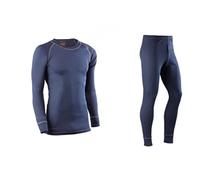 Juba Conjunto Interior térmico de Camiseta y pantalón 100% poliéster, Marino, L